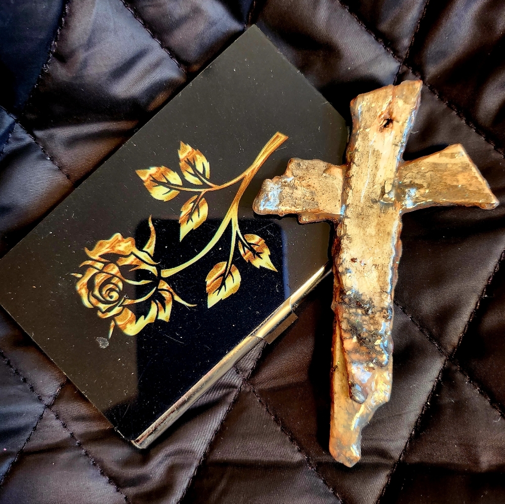Birch Bark Cross Pendant
